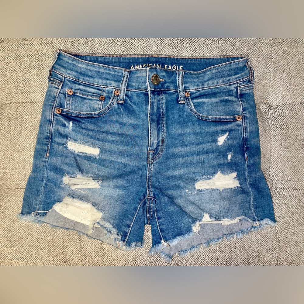 American Eagle Outfitters Distressed Blue Jean Shorts